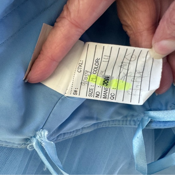 Mori Lee dress prom party wedding blue size 12 princess god mother halloween. - Picture 10 of 16